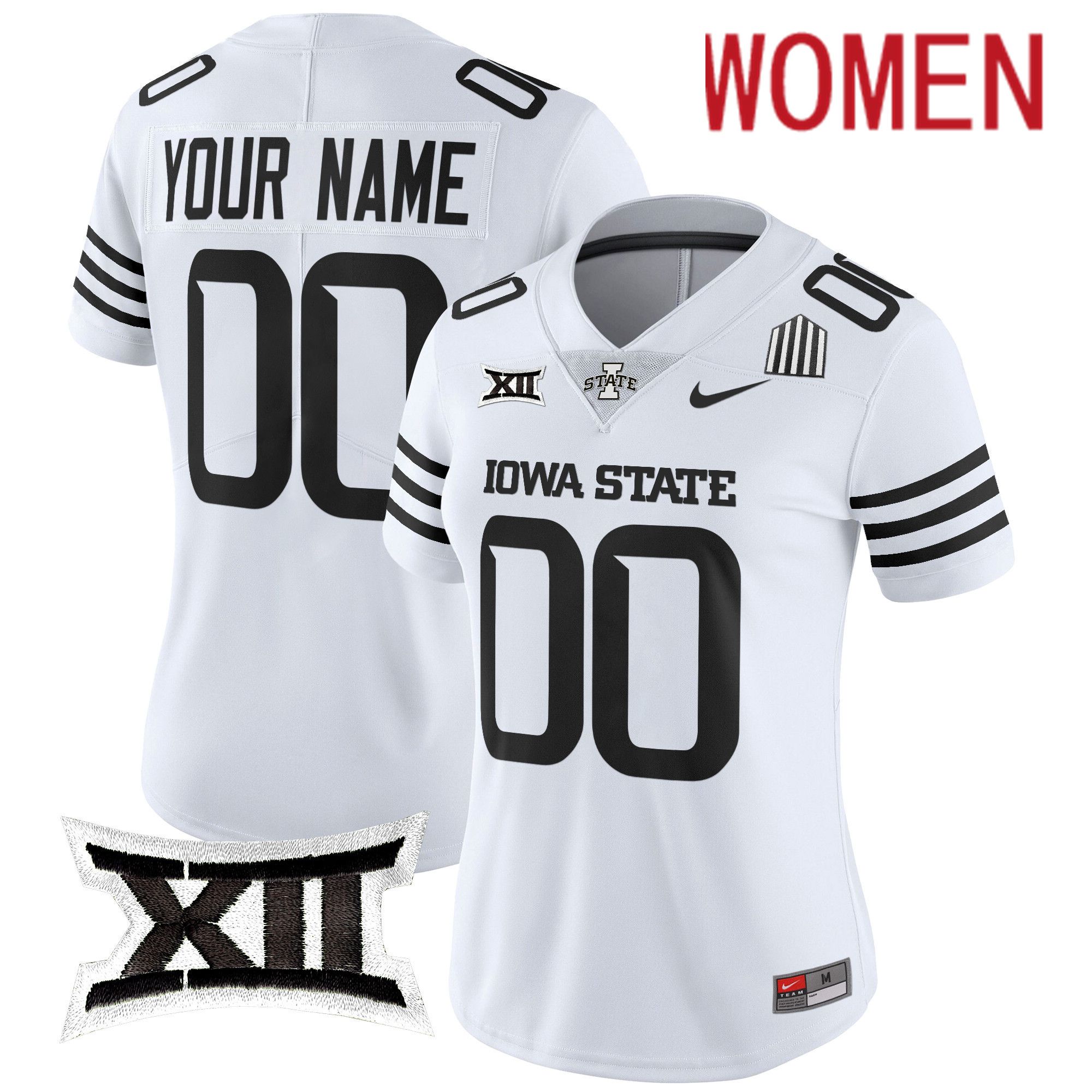 Women Iowa State Cyclones White Nike 2024 Vapor Limited Custom NCAA Jersey